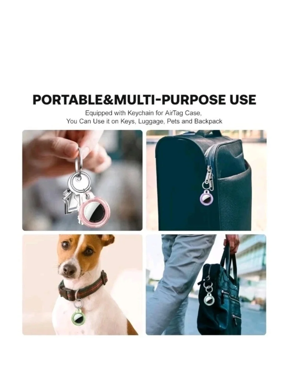 AirTag Holder 8 Pack Waterproof AirTag Keychain Holder 2 Styles